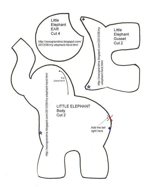 Elephant sewing pattern tutorial